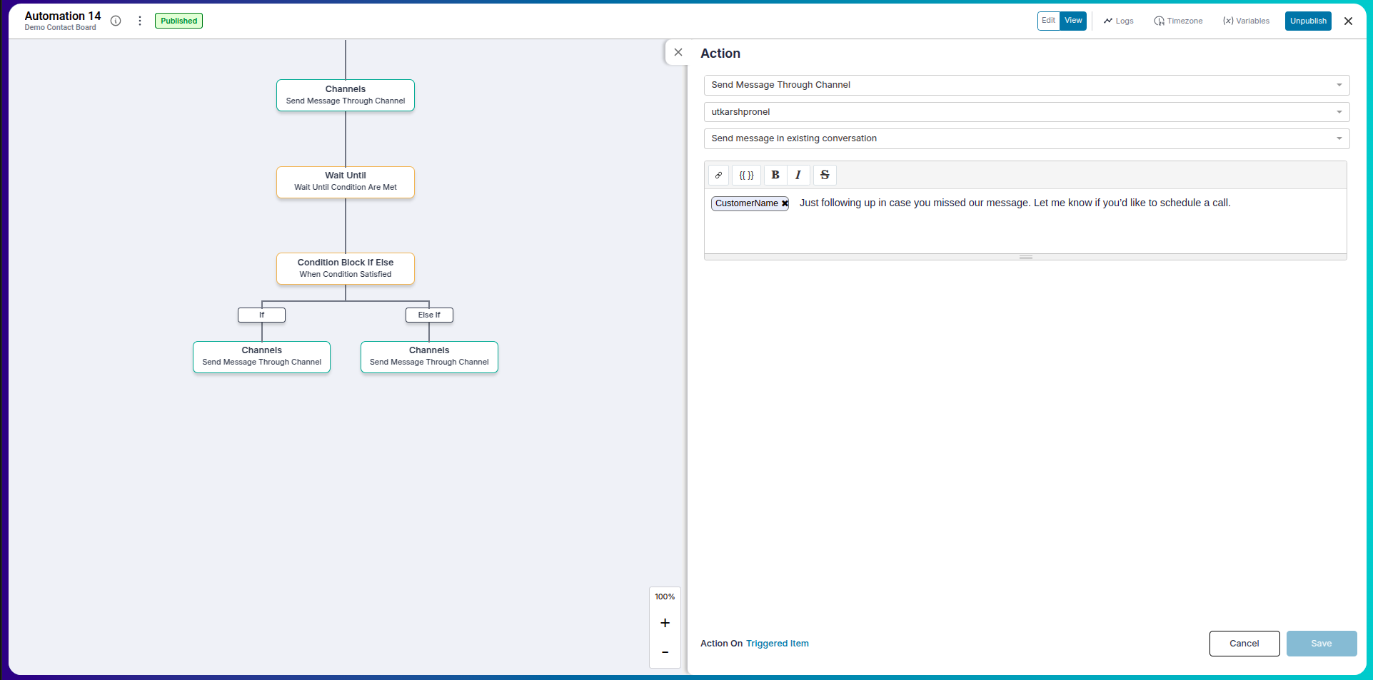 Else branch flow