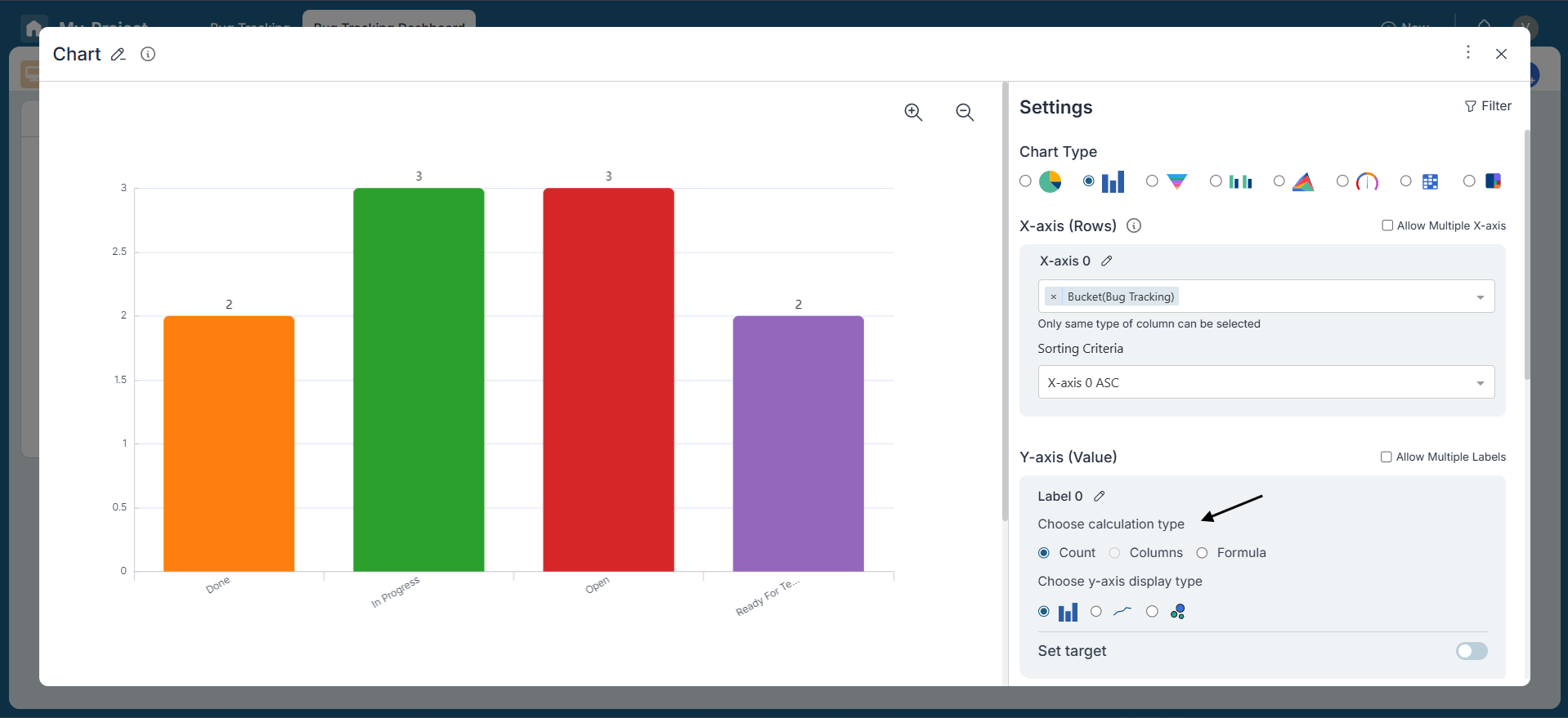 configure x-axis and y-axis
