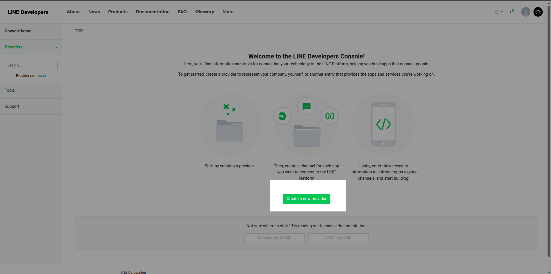 Create a new business provider