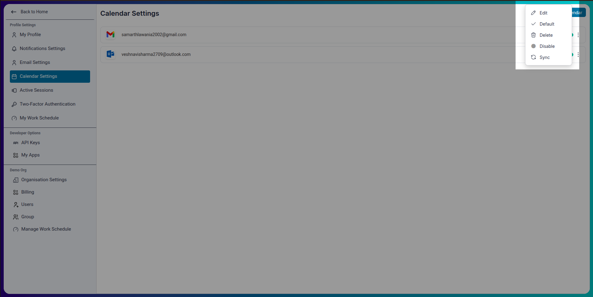 Sync external calendar