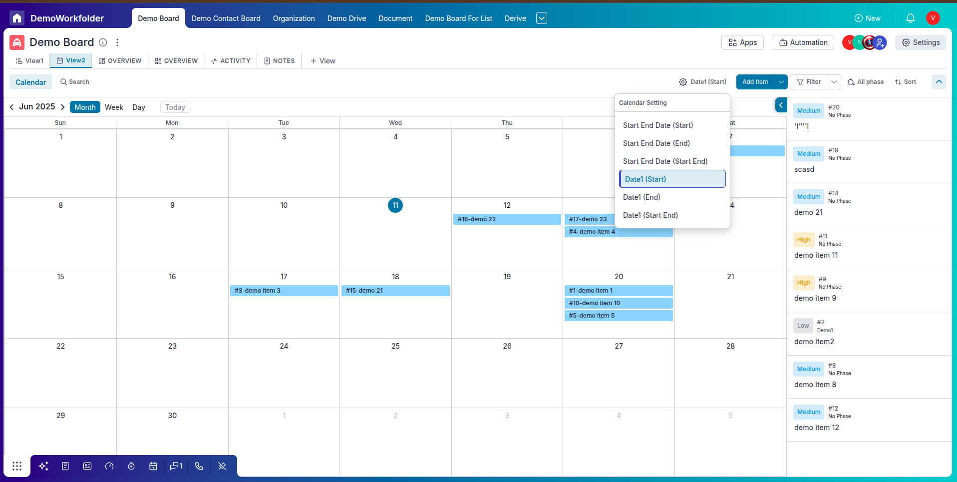 Filter calendar by start and end dates