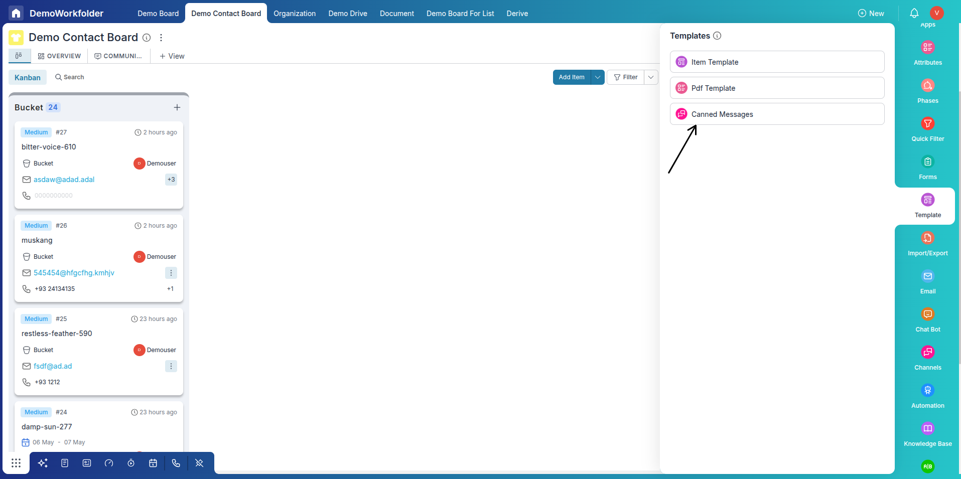 Navigate to Canned Messages in Pronnel