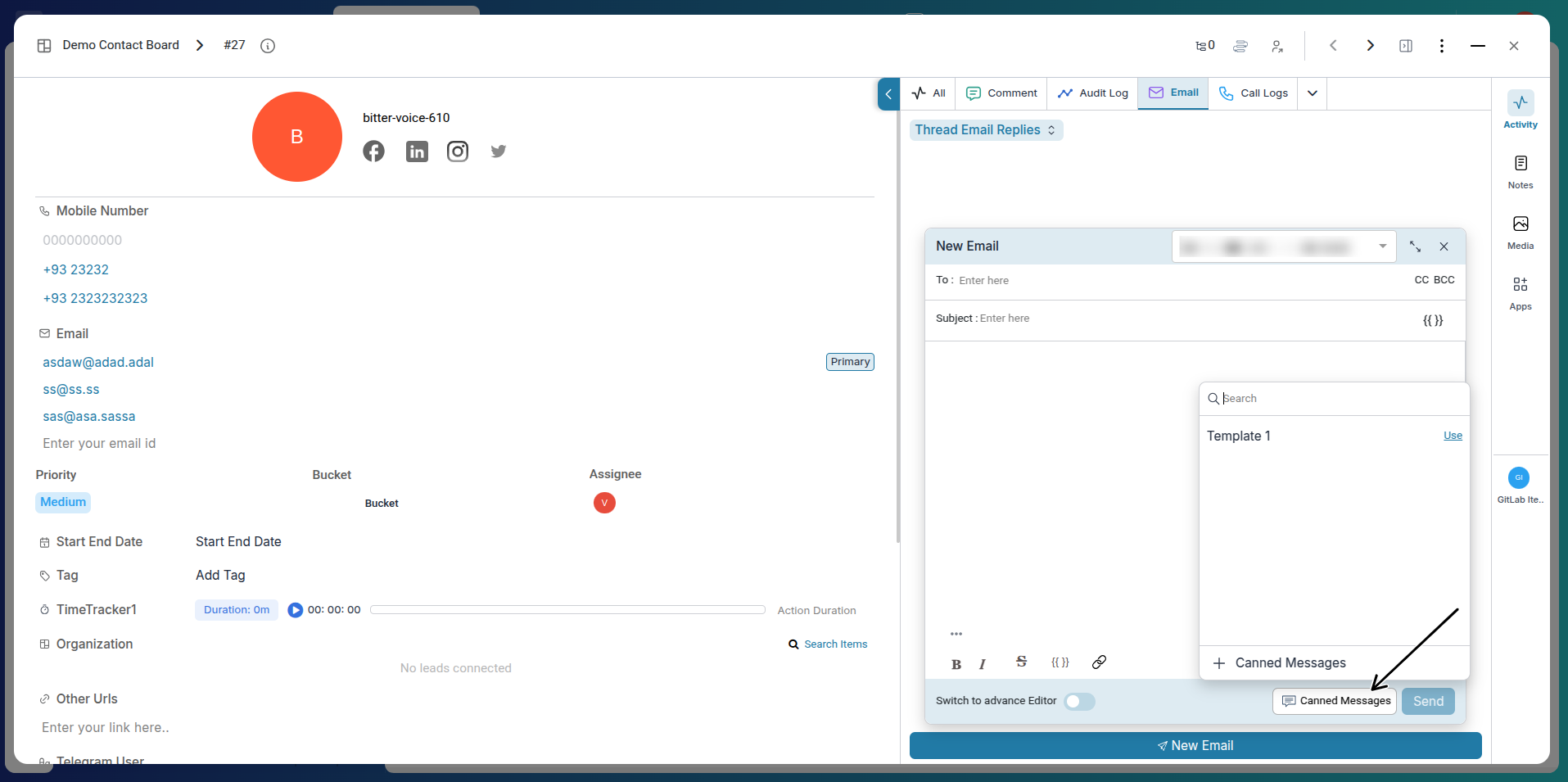 Use Canned Messages in Email