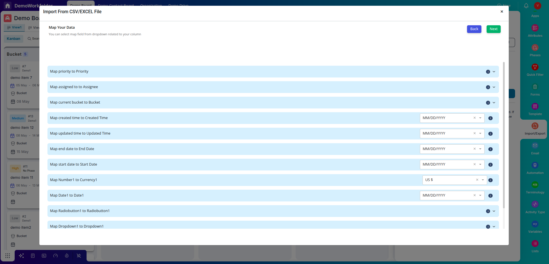 Checked mapped data