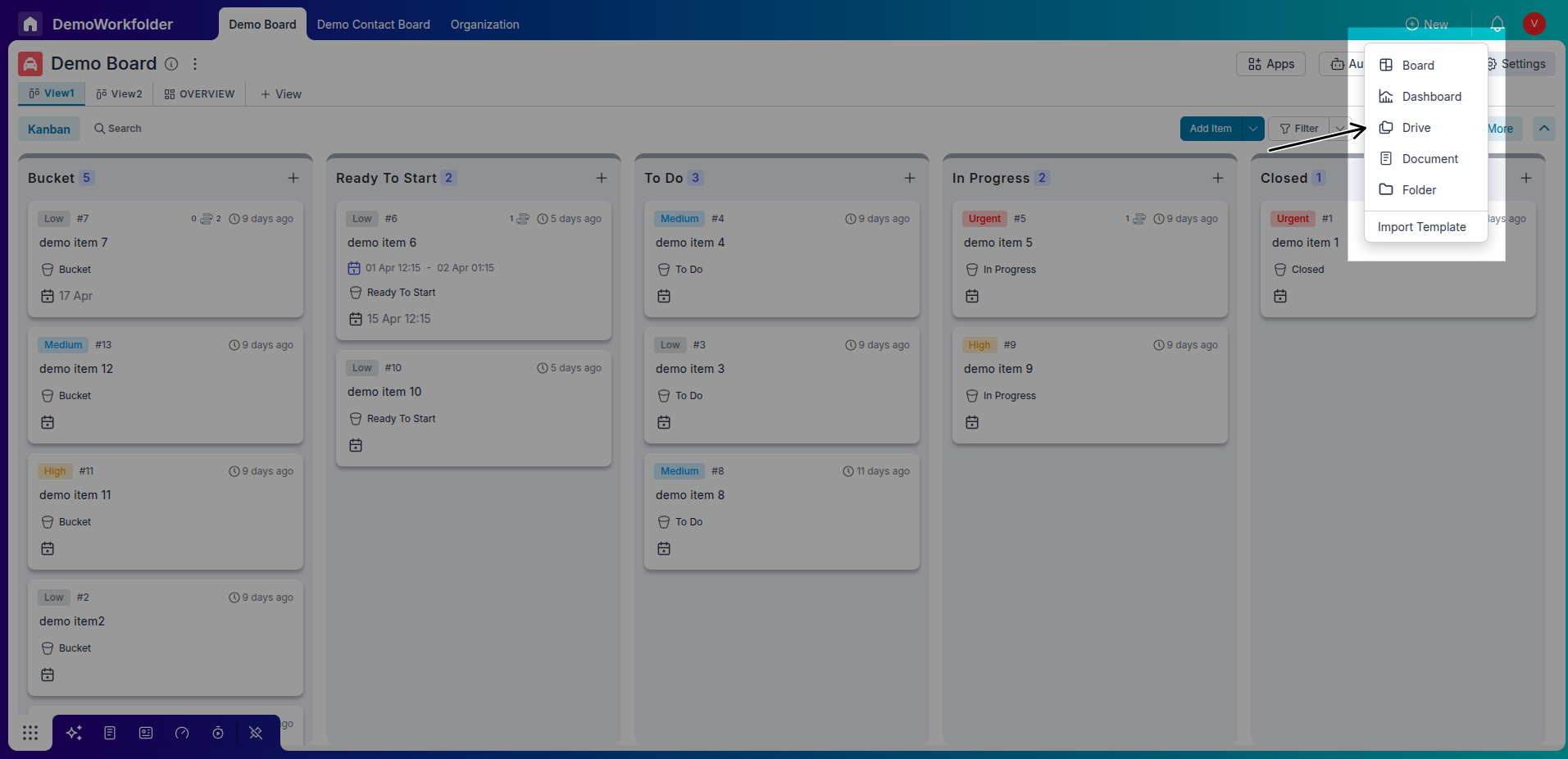 Create Chart widget
