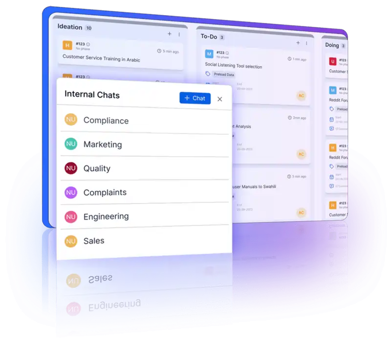 Creating and managing channels in internal chat for efficient team communication and collaboration.