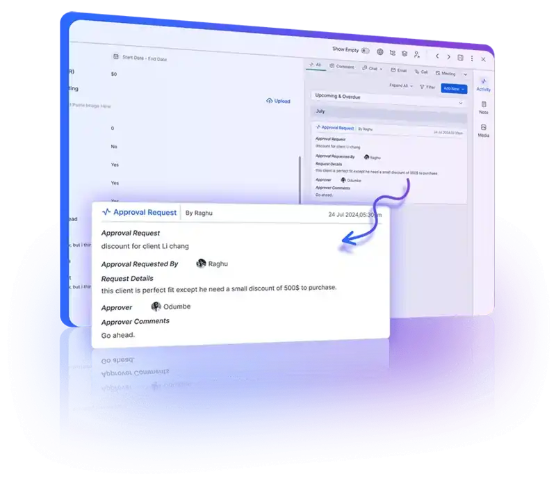 Approval routines in CRM ensuring policy compliance and streamlining decision-making processes.