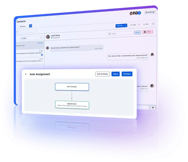 Automatic contact creation and task assignment within a centralized Universal Inbox.