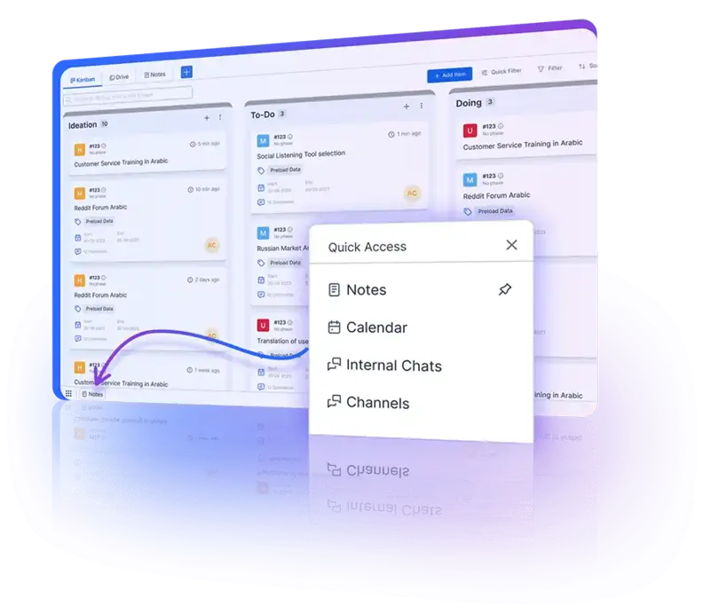 Bottom bar offering quick access to essential tools and features for enhanced productivity.