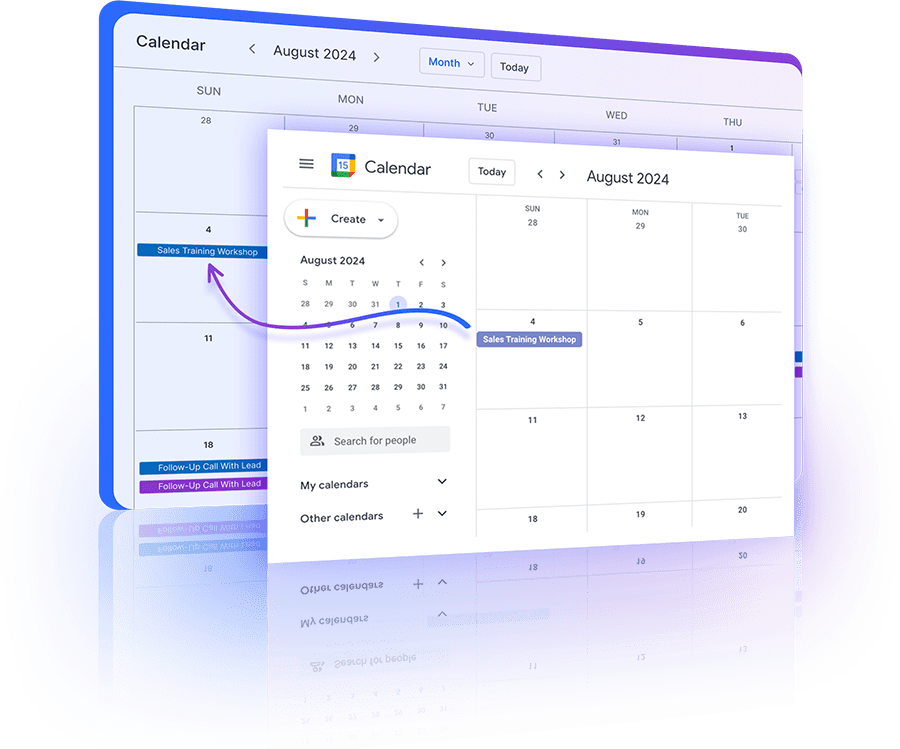 Integrated calendar with sync options for seamless appointment management using Google or Microsoft.