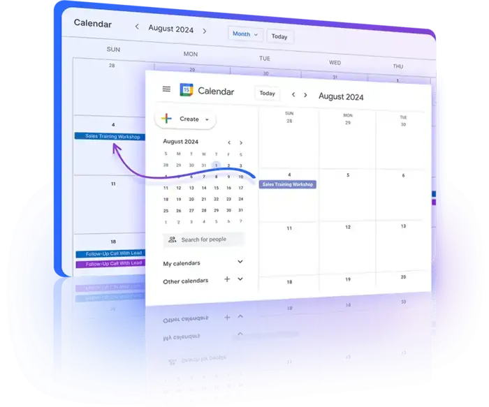 Integrated calendar with sync options for seamless appointment management using Google or Microsoft.