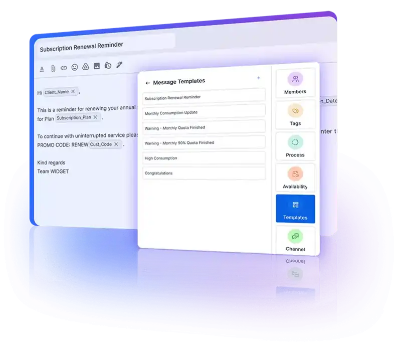 Sending quick responses with chat templates for better and faster customer service interactions.