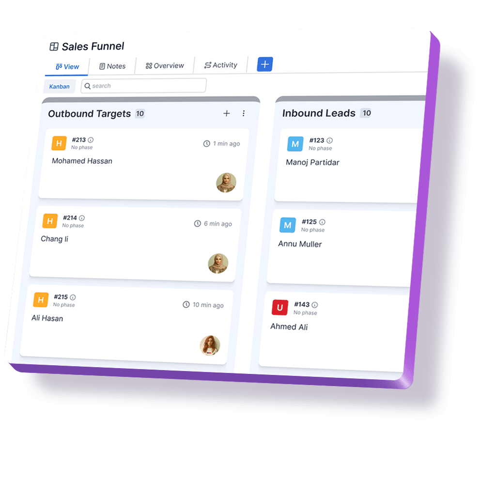 A detailed view of Contact Management showcasing customer interactions and data management.