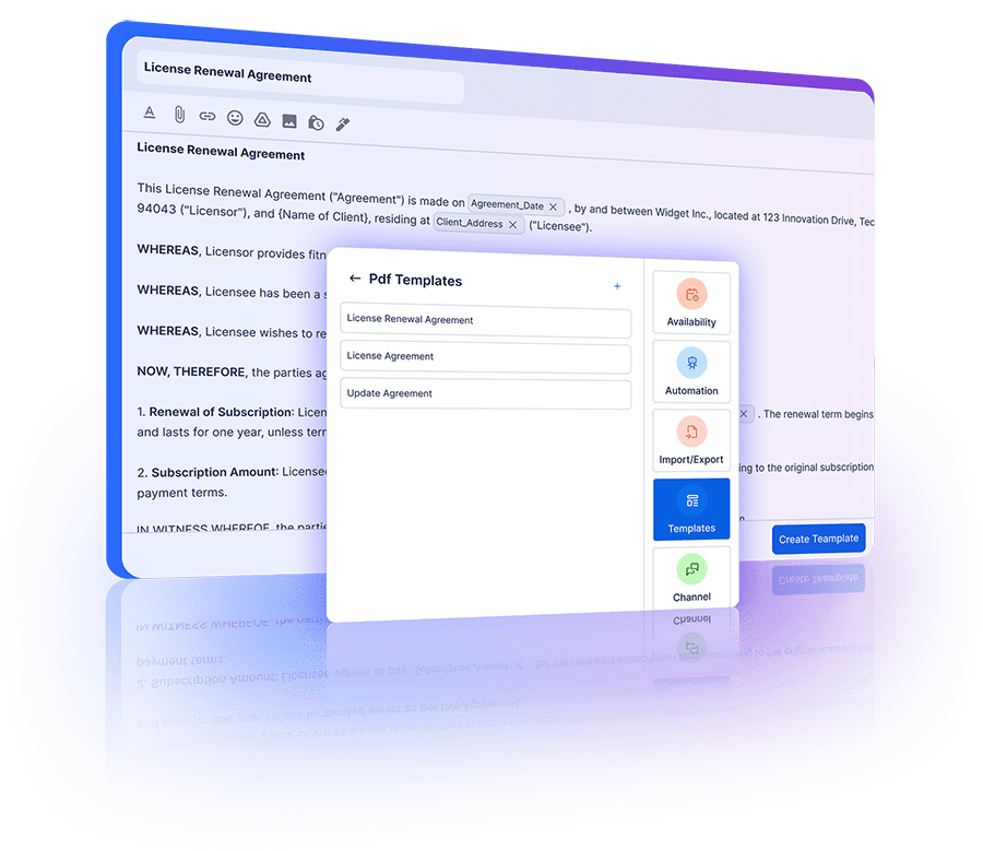 Creating standardized documents efficiently using available templates for consistency.