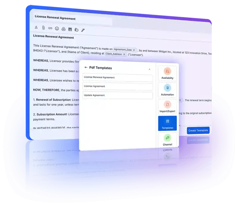 Creating standardized documents efficiently using available templates for consistency.