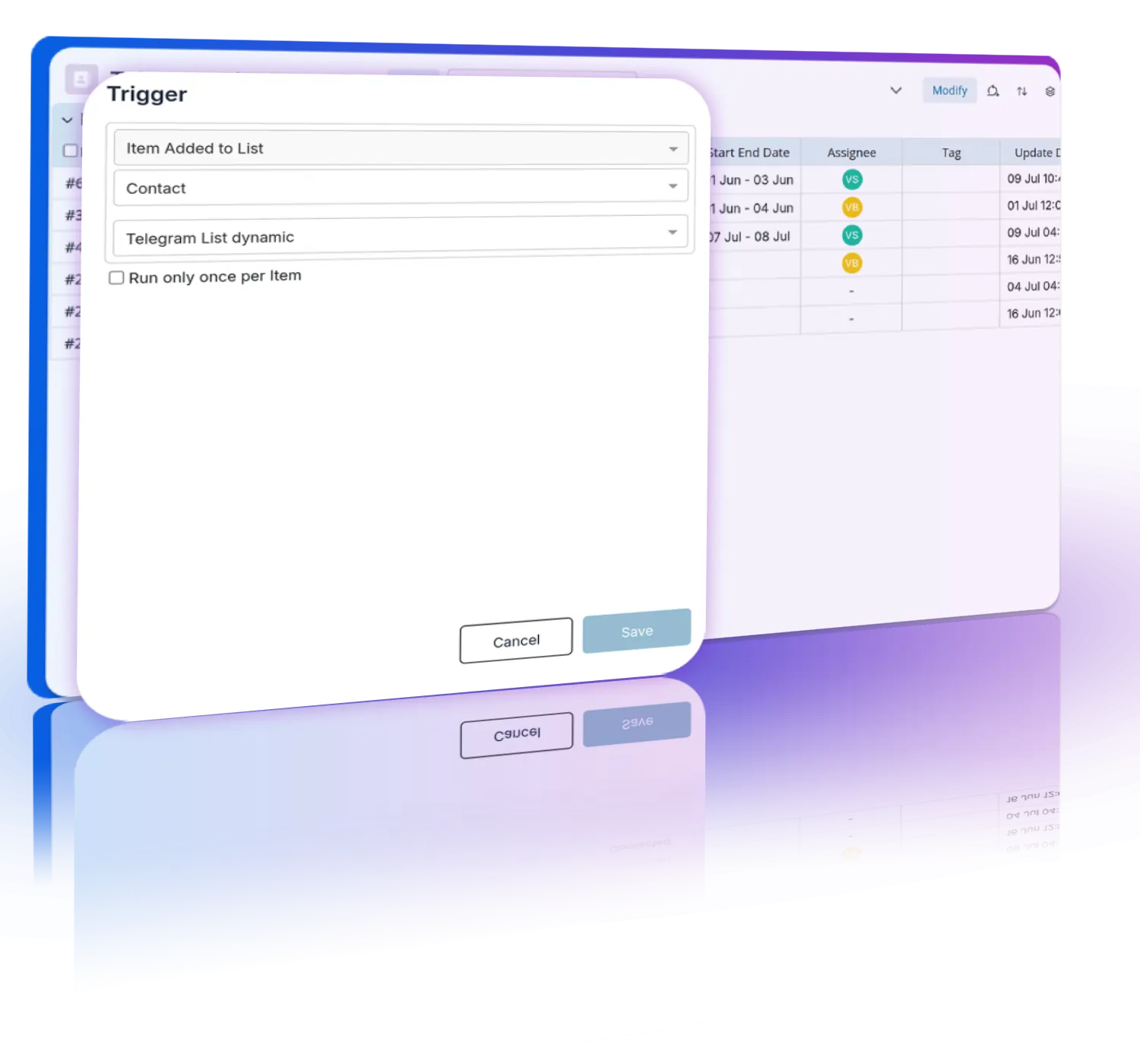 Design drip sequences with emails, WhatsApp messages, delays, and conditions in a visual journey builder.