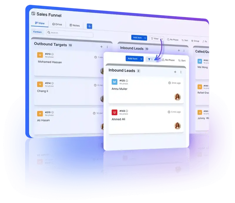Team members see only personal contacts and leads, ensuring privacy and focused work.