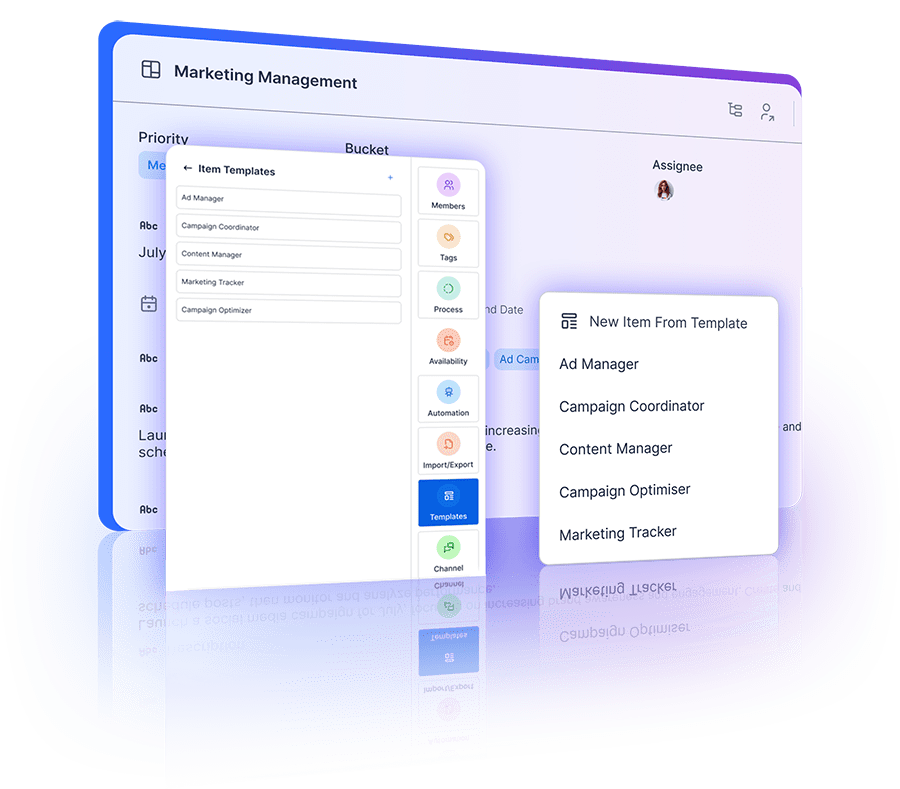 Creating standardized items efficiently using customizable templates for better organization.