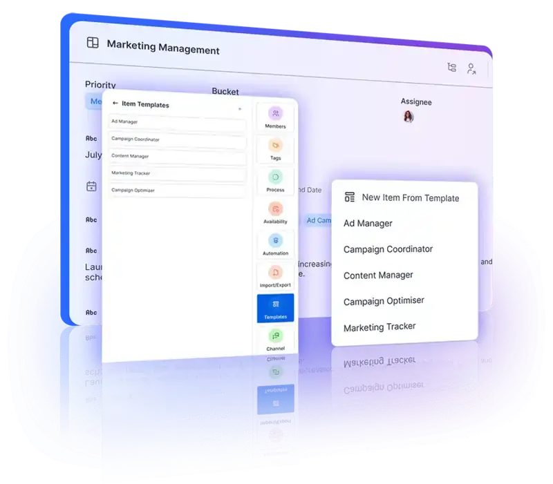 Creating standardized items efficiently using customizable templates for better organization.