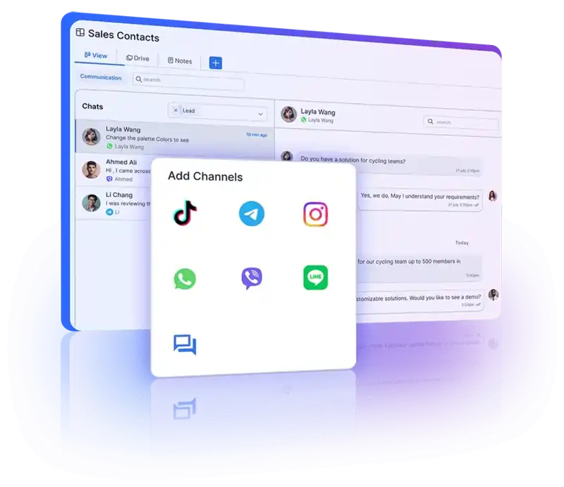 Omnichannel communication setup with contact management for seamless customer interactions.