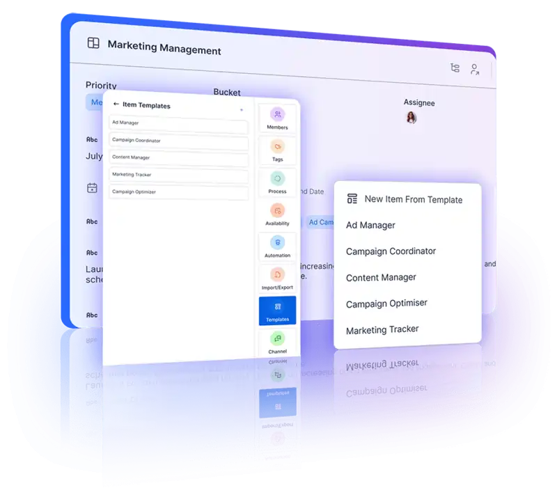 Reusable templates streamline item creation and management, enhancing efficiency and consistency in CRM.