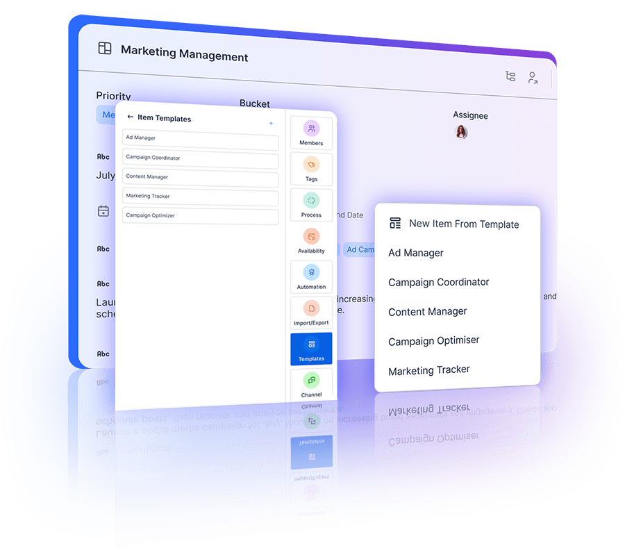 Reusable templates streamline item creation and management, enhancing efficiency and consistency in CRM.