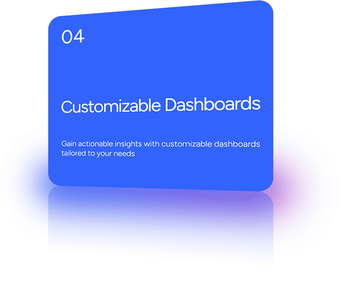 Gain actionable insights with customizable dashboards tailored to your needs.