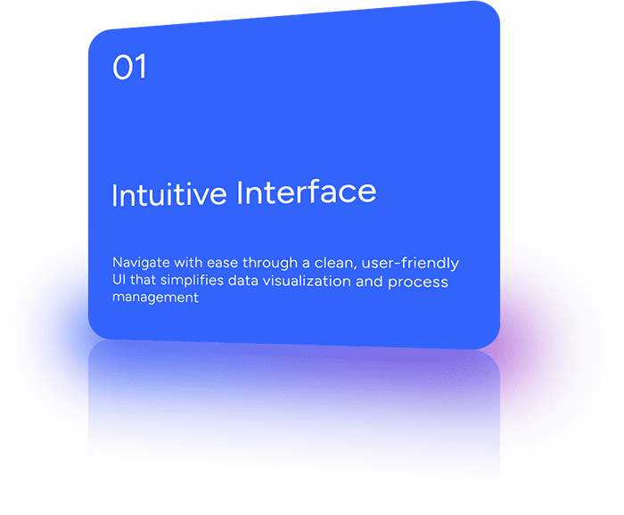 Navigate with ease through a clean, user-friendly UI that simplifies data visualization and process management.