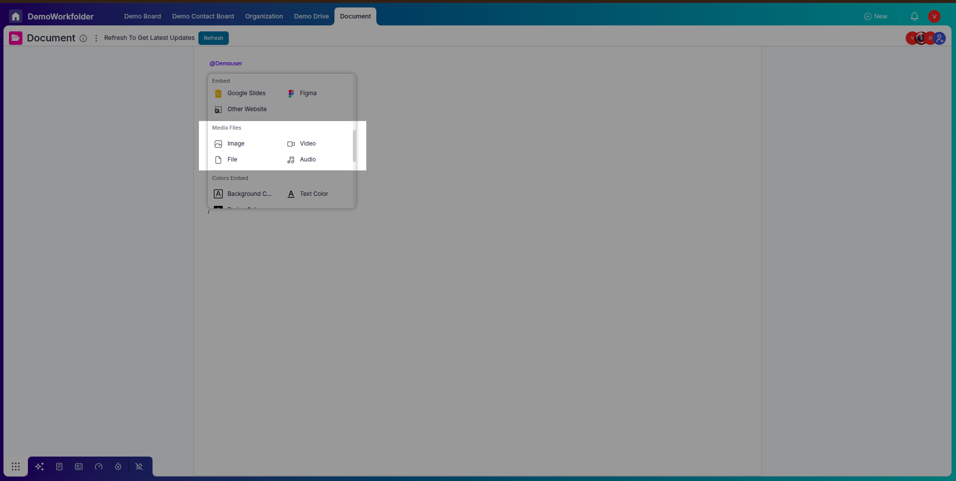 Attach file to document