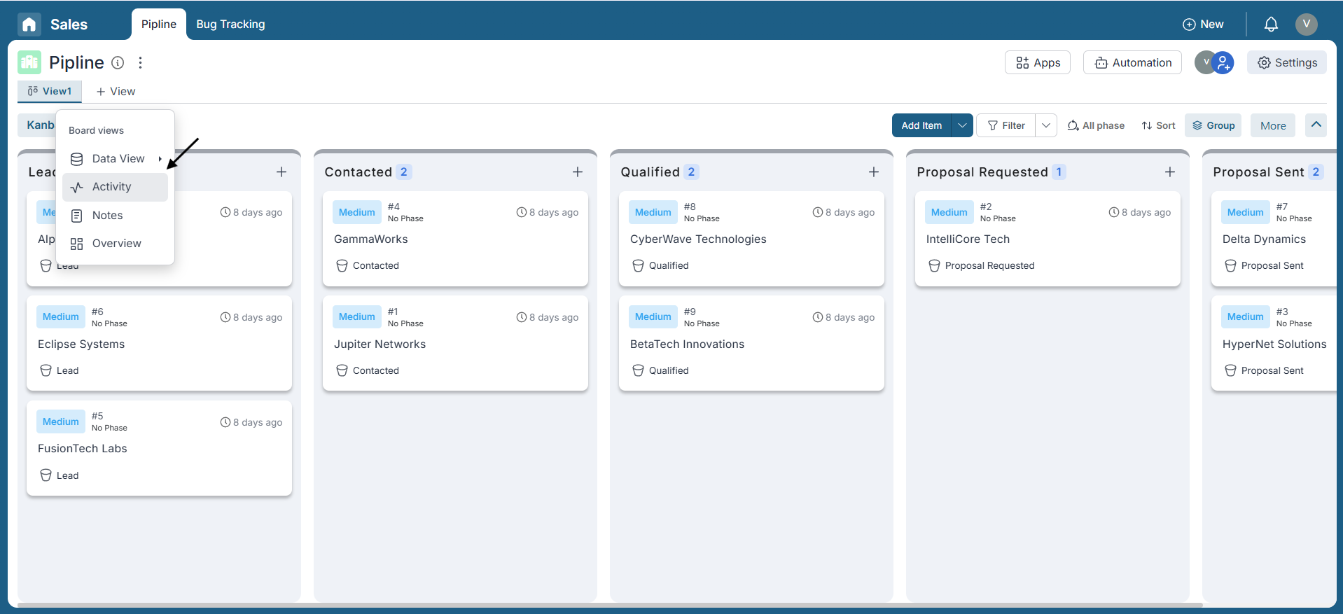How to enable the Activity View in Pronnel