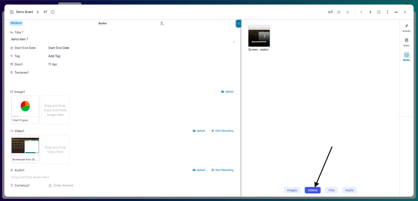 With different item attributes, we can capture needed information about the process, lead, contact or task.