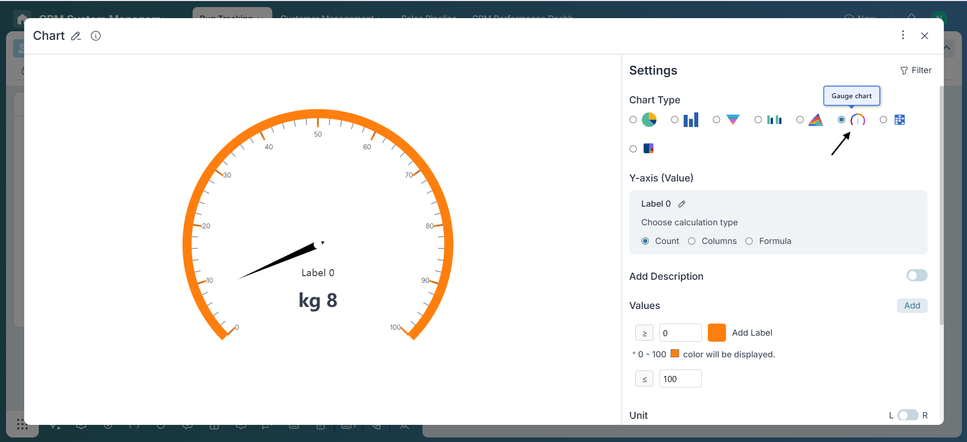 Add a Gauge Chart Widget