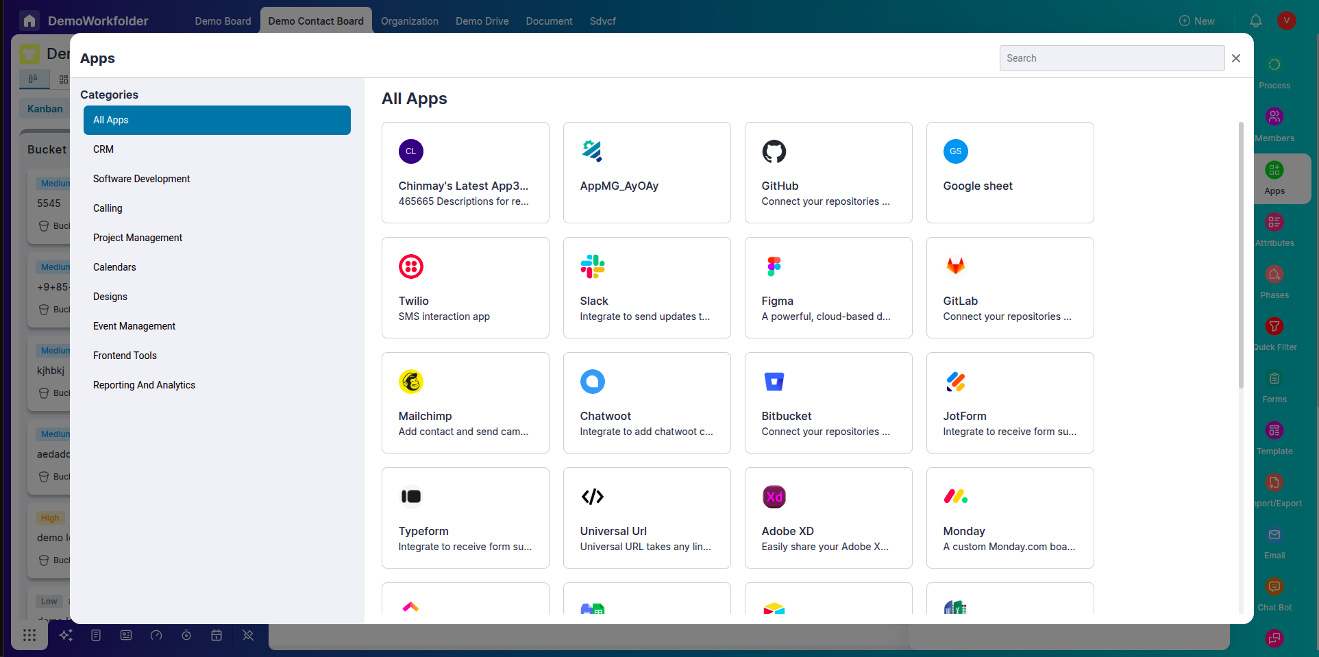 Add Git App instance in Pronnel App Settings