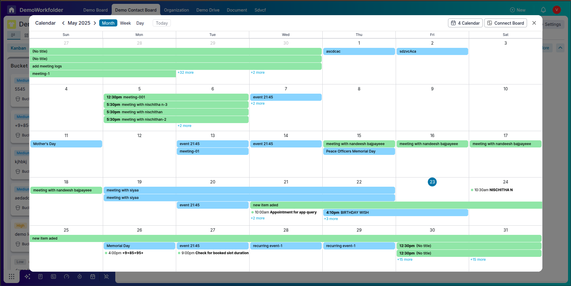 Calendar view options