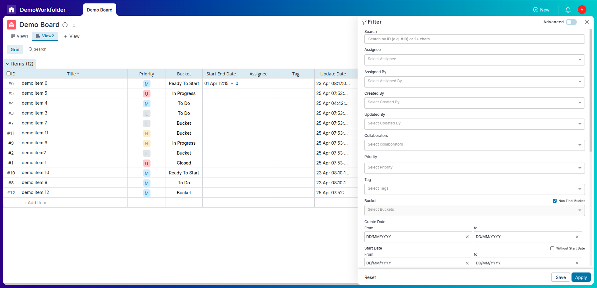 With Grid views, you can easily use filters and sorting per your needs.