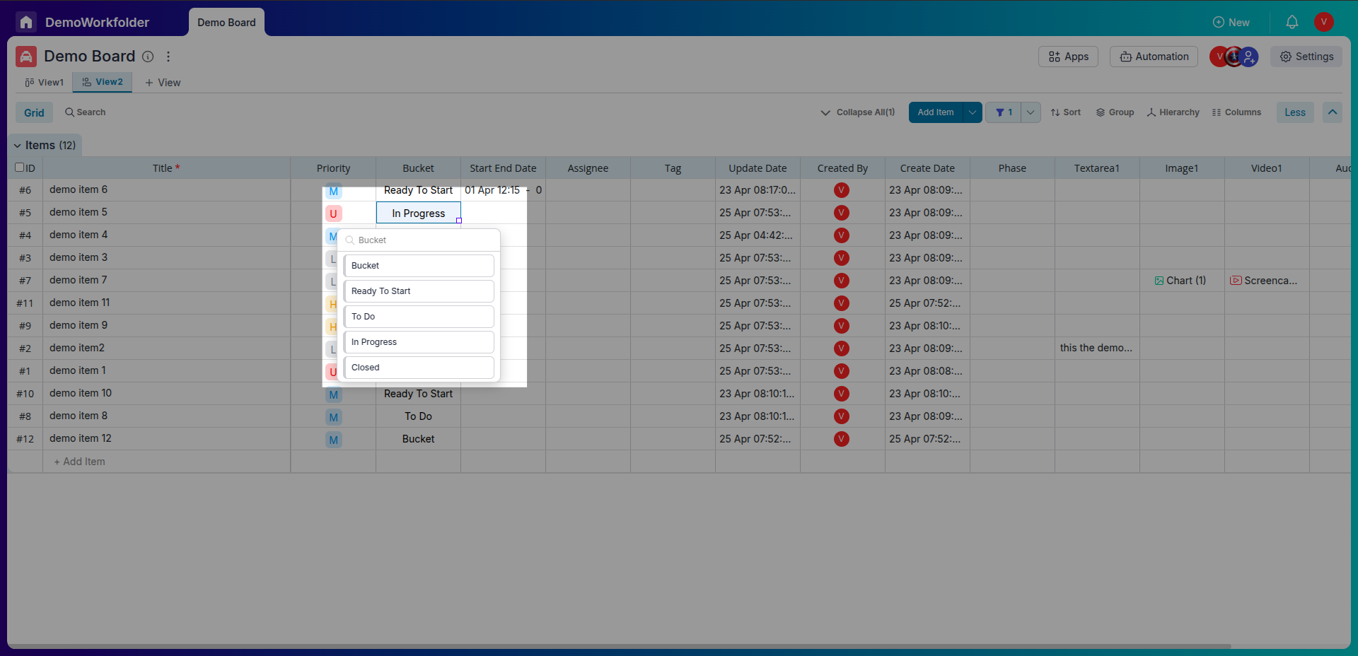 Edit data directly in the grid cells.