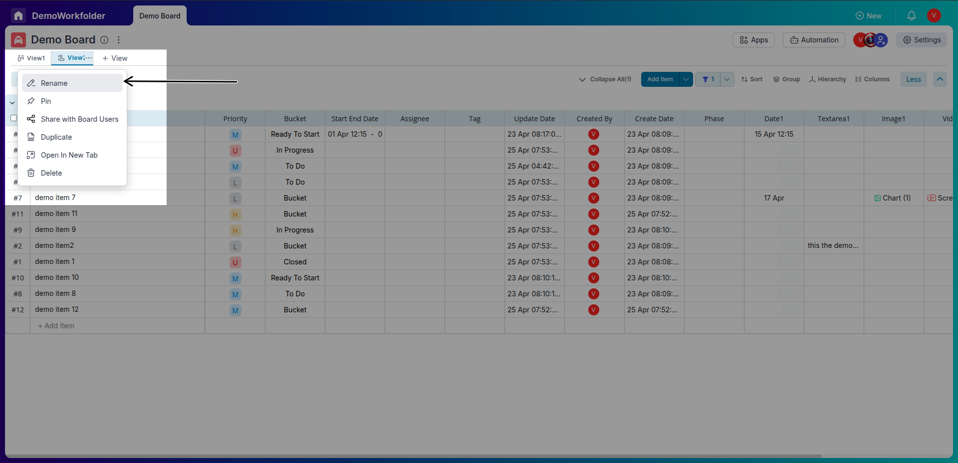 click the plus sign at the top to create a new Grid view.