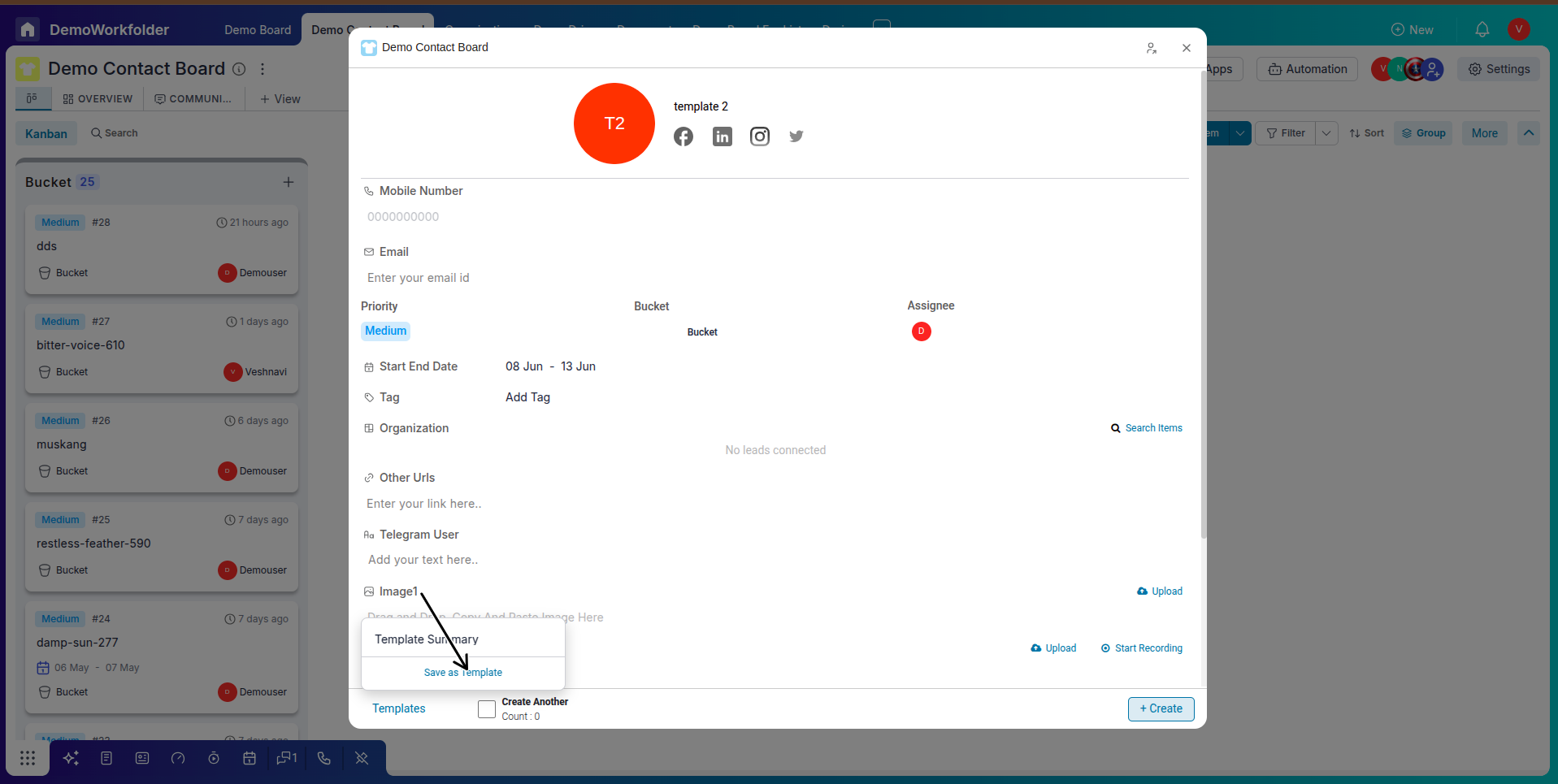 Finalizing and Saving the Template