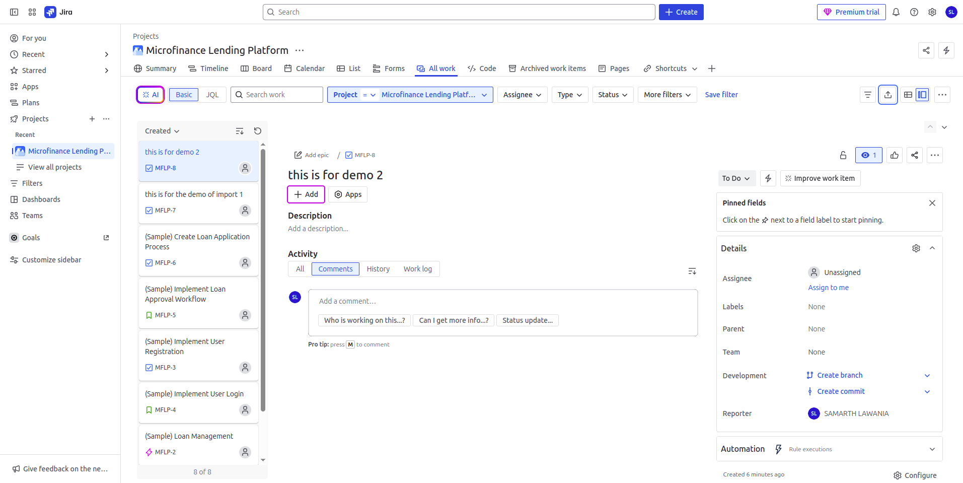 Export Jira Data
