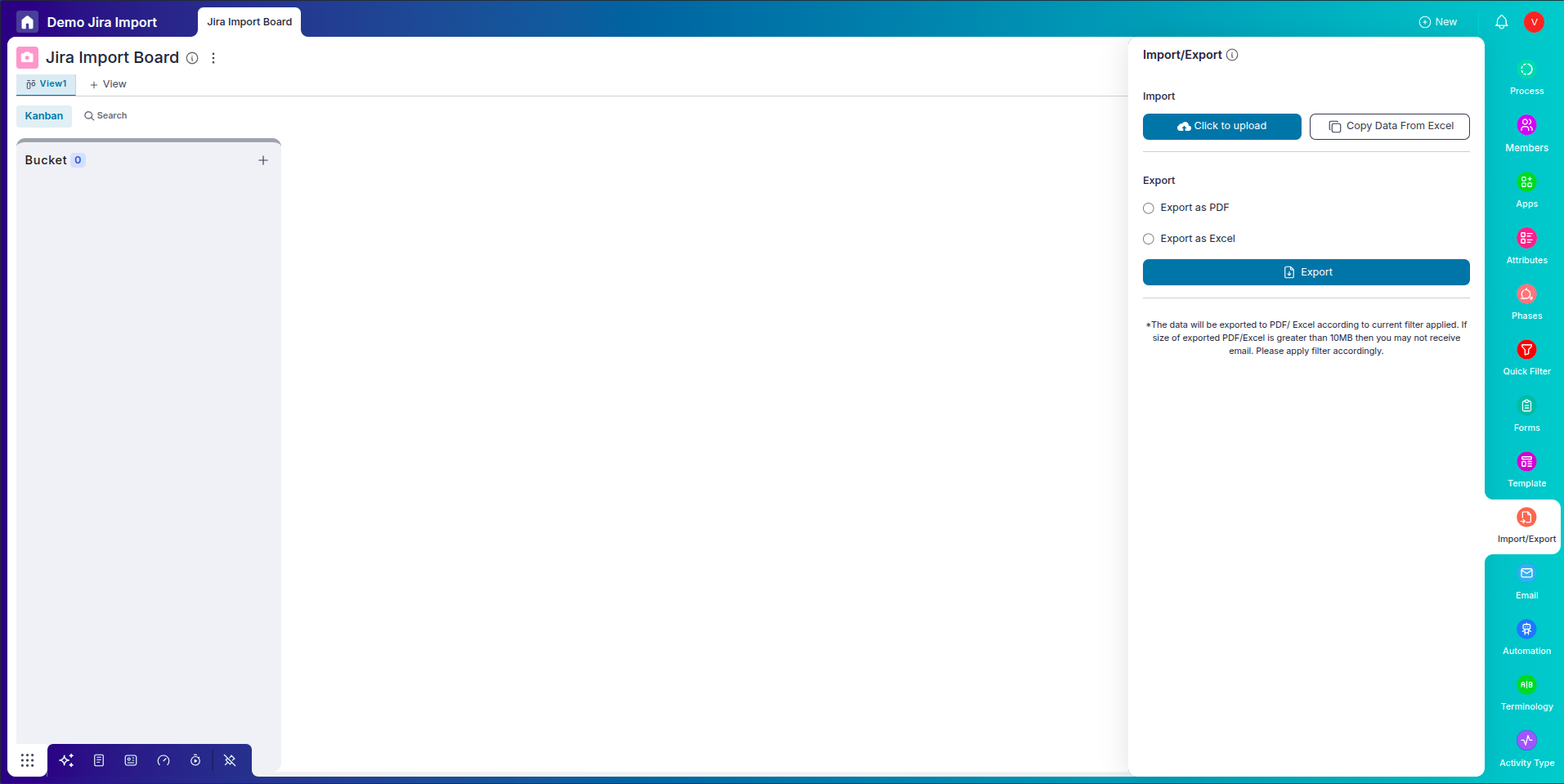 go to Settings, and navigate to Import/Export Options.