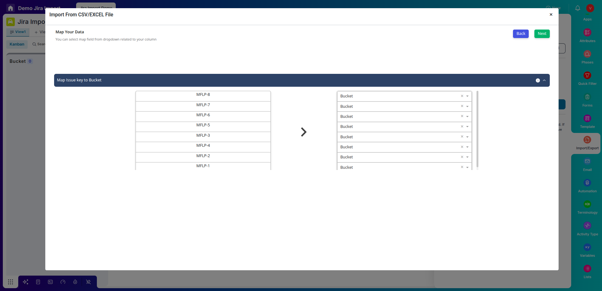 validate the data mapping.