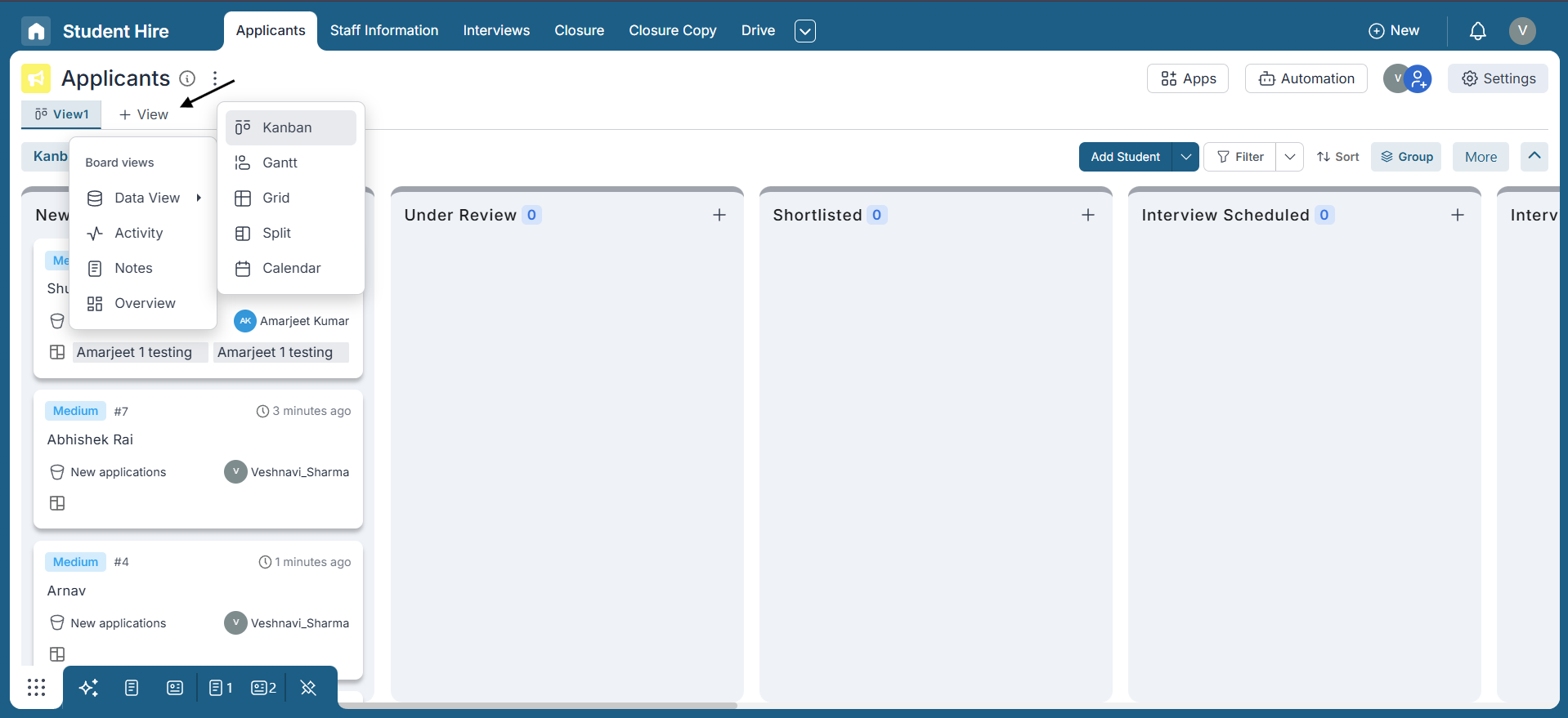Create new Kanban View