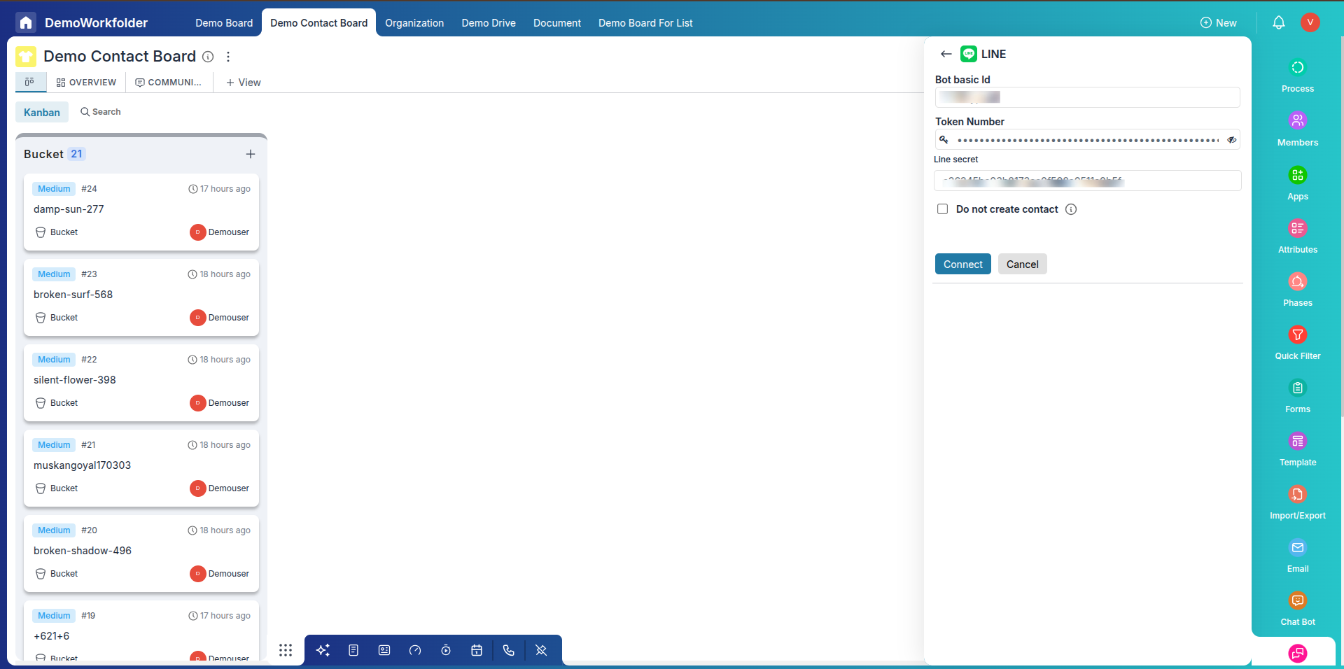 Fill in bot basic ID and access token and channel secret key