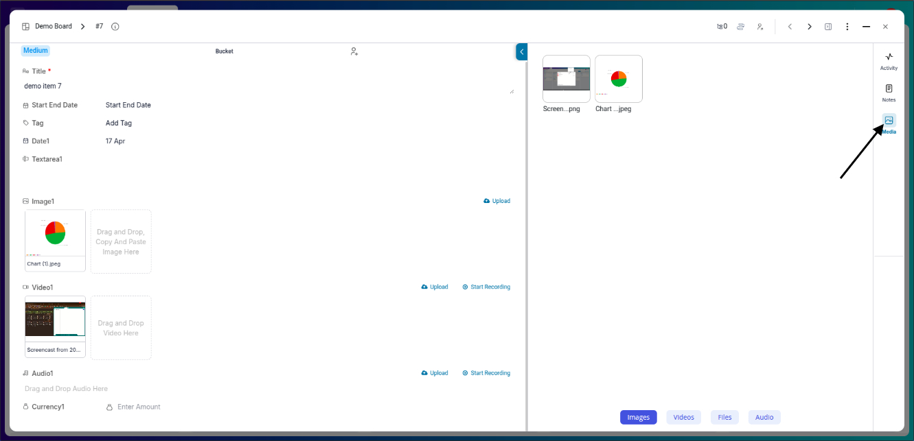 With different item attributes, we can capture needed information about the process, lead, contact or task.