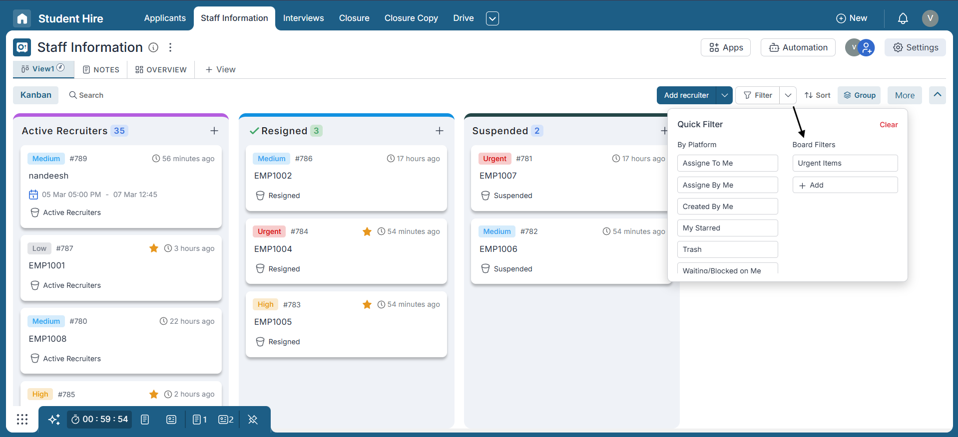 New saved filter is now accessible via Quick Filters menu.