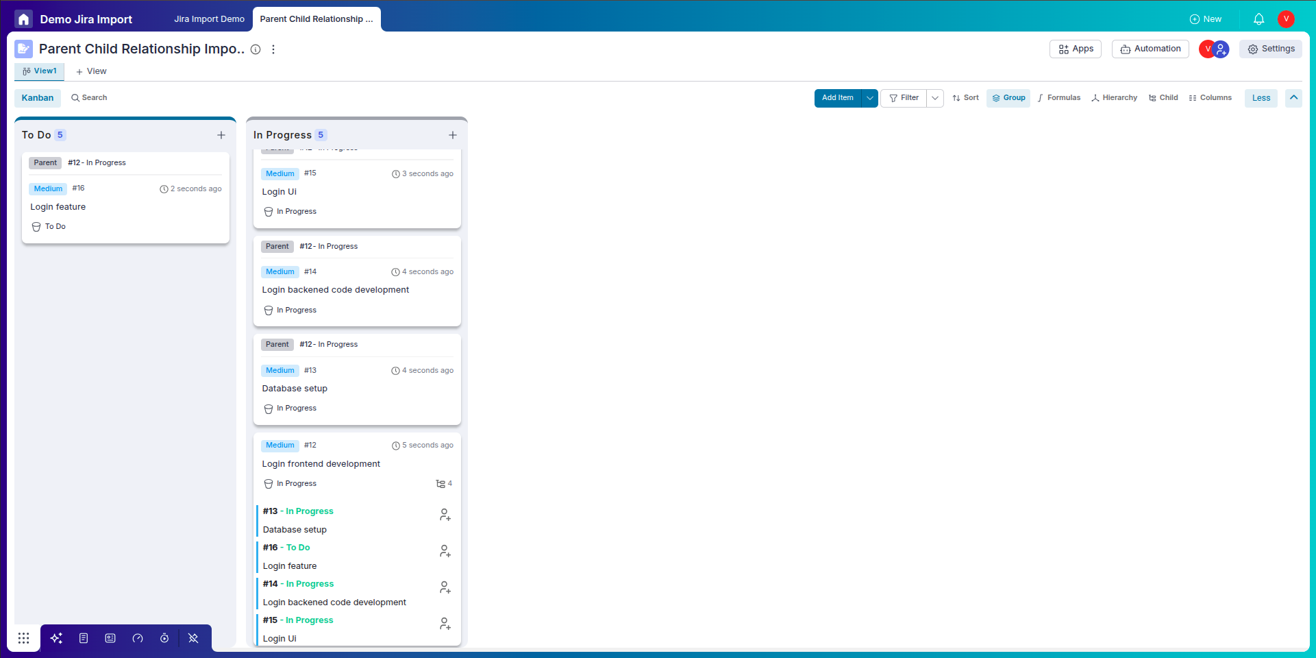 Subtask Import