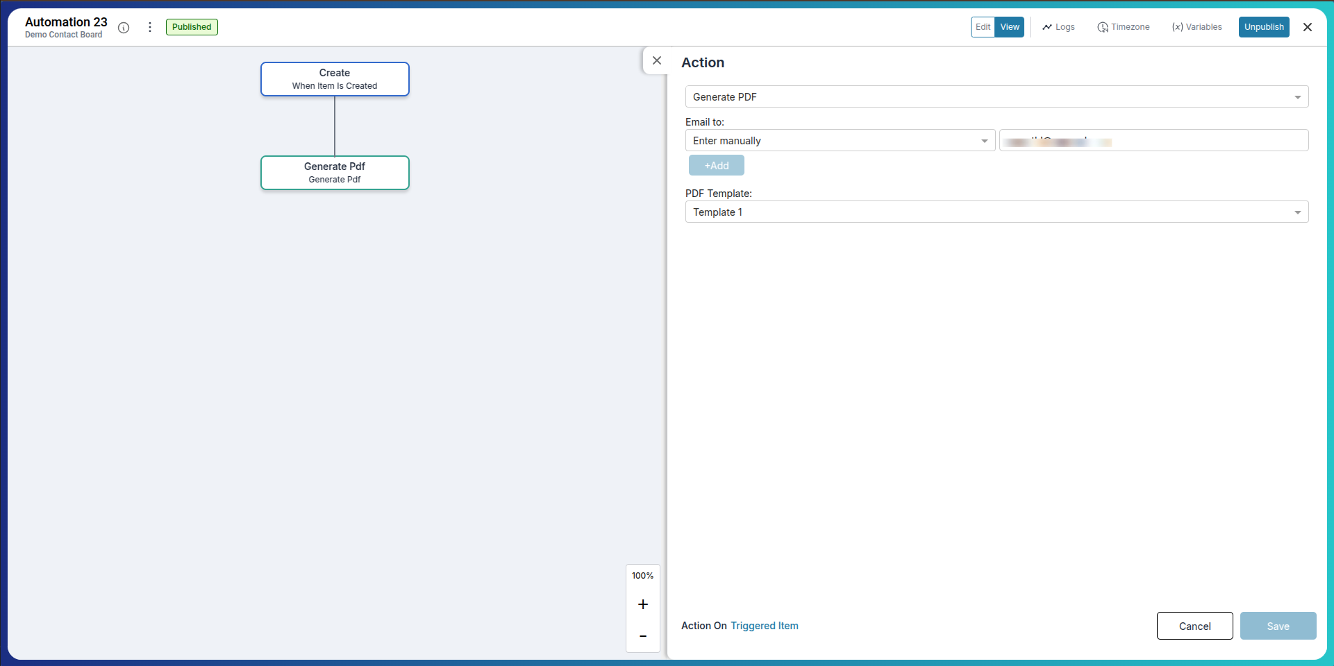 Generating PDF via Automation in Pronnel