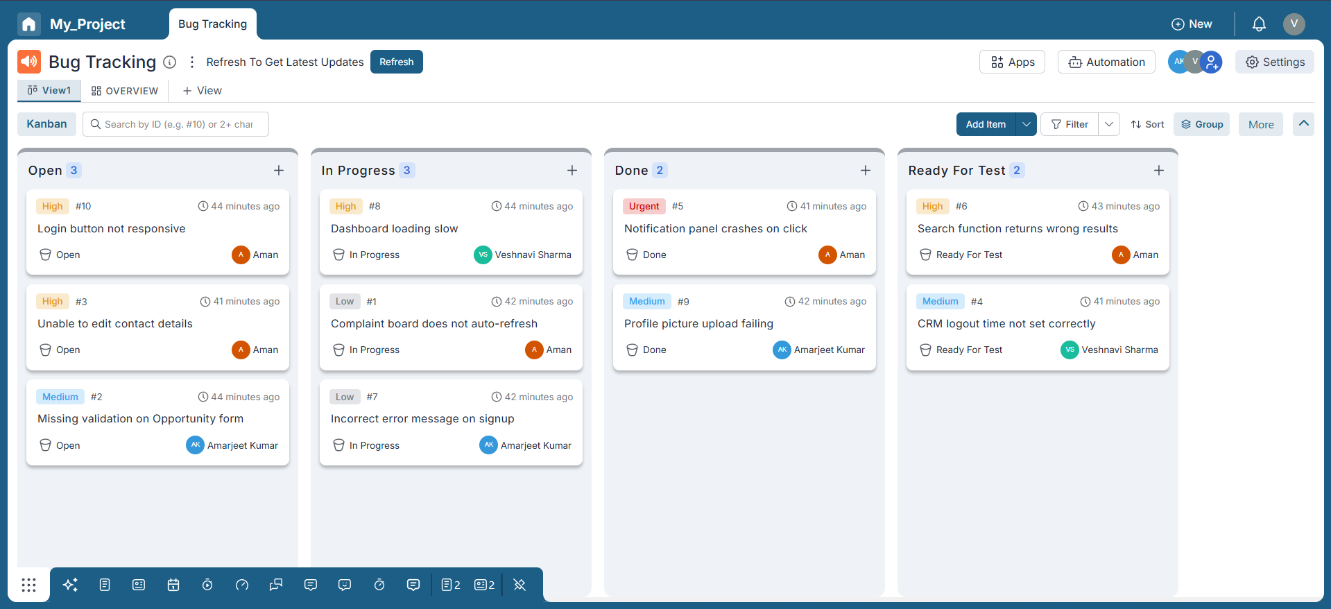 Setting Up the Overview