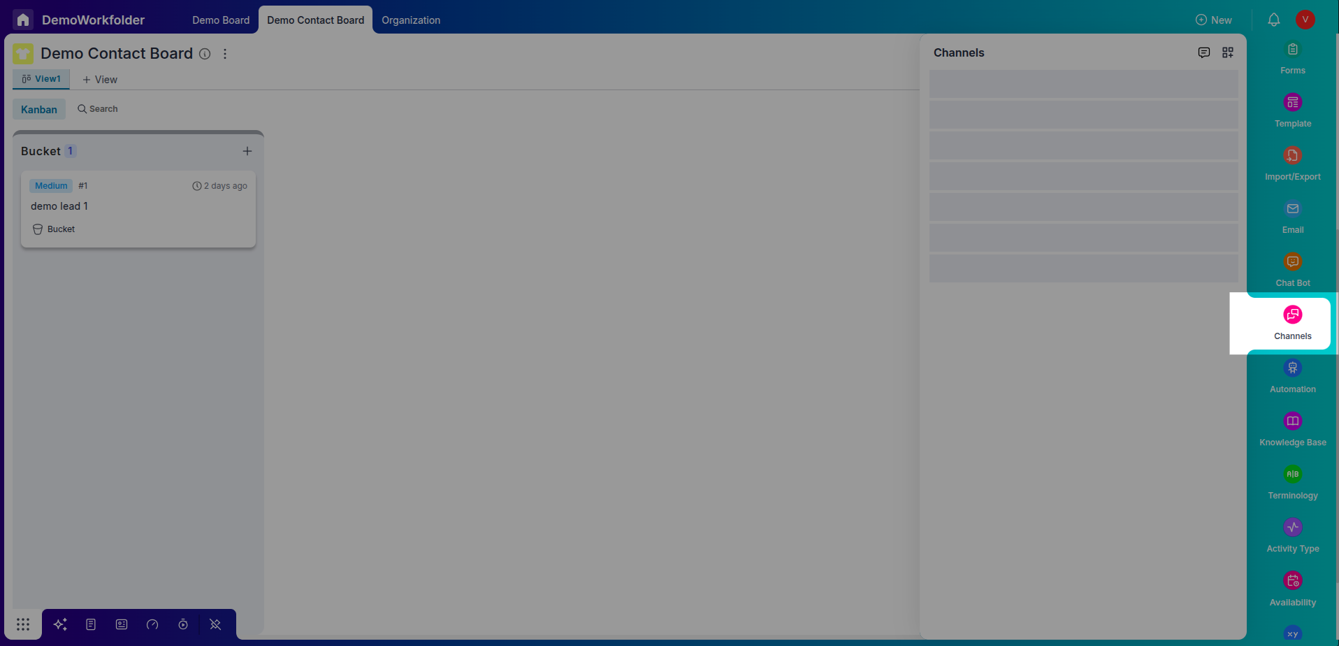 Go to the settings panel of Lead Board on Pronnel
