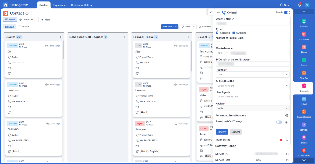 Connect Pronnel SIP Channel 